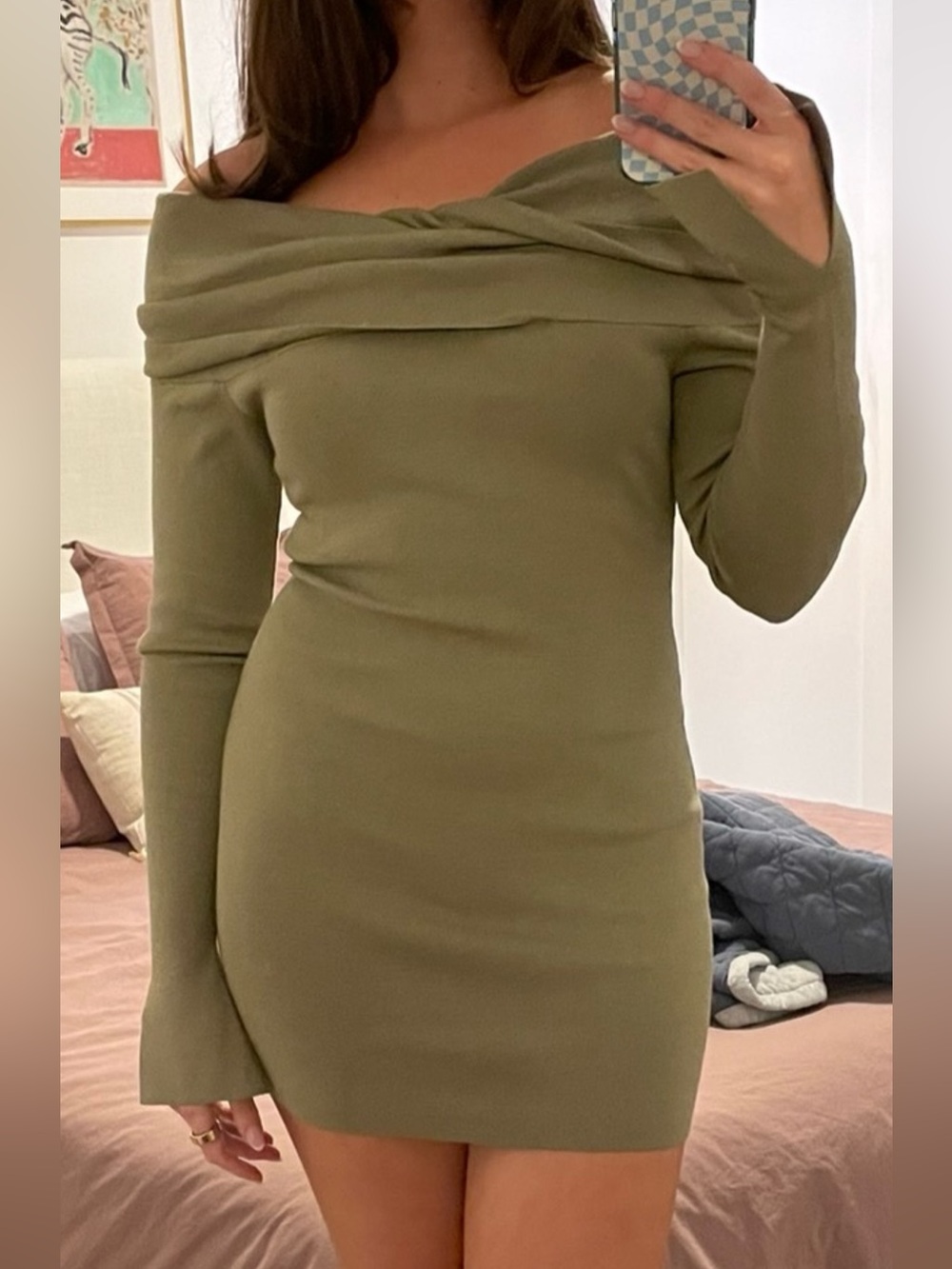 Meshki Off the Shoulder Sweater Dress